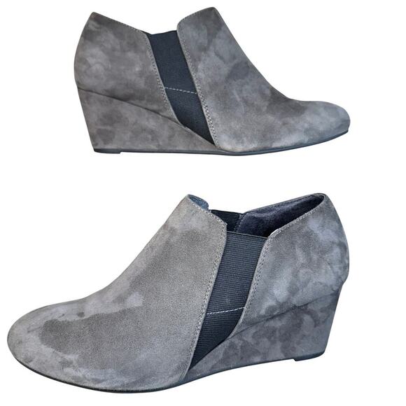 Vionic Elevated Stanton Wedge Suede Ankle Boot Shoe Gray Size 8 Comfort - Picture 3 of 9